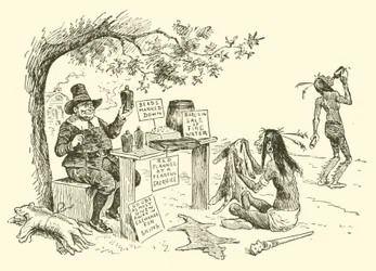 Os puritanos trocam com os índios