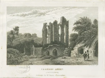 Croxden Abbey: gravura, nd [c 1830] (impressão)