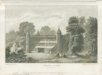 Tixall Hall - Gatehouse: gravura, nd [c 1830] (imprimir)