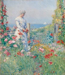No jardim Celia Thaxter em seu jardim, 1892.