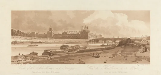 O Volume Emanuel: Placa 1 de Views in Paris; View of the Thuilleries and Bridge, tirada do Quai d