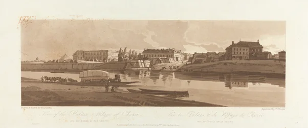 Vista do Palácio e da Vila de Choisi, nas margens do Siene 1803; Placa 14 das Vistas em Paris, o traçado do volume Emanuel da placa B1981.25.2623