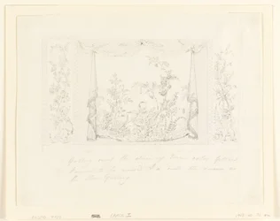 Desenho, The Royal Pavilion, Brighton, Sala de Desenho Azul (Sul), Proposta de Decoração da Parede, ca. 1820