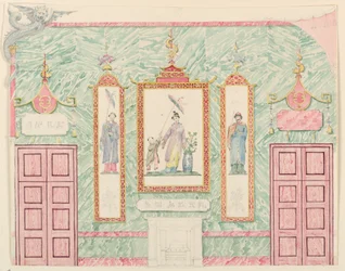 Elevação da parede, provavelmente para a Sala de Banquetes, Royal Pavilion, Brighton
