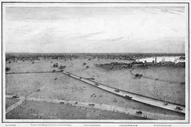 Panorama de Calcutá, Índia, c1840s
