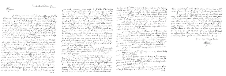 Carta de Samuel Pepys a John Jackson, Esq, 1700 1865.