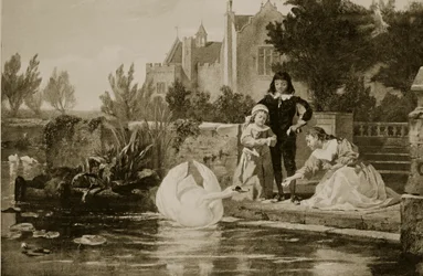 Os filhos de Carlos I, ilustração de «História da Nação Britânica de Hutchinson», cerca de 1923