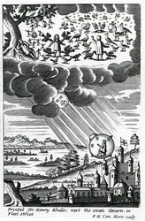 Frontispício de &39;A história cômica dos Estados e impérios do mundo da lua&39; por Cyrano de Bergerac, publicado em 1687