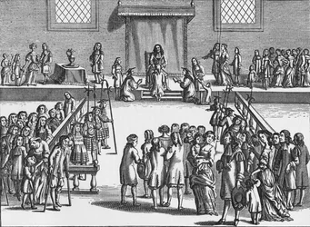 Charles II tocando um paciente para o mal do rei, c1680 1903