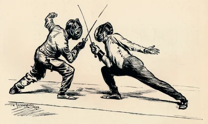 Esgrimistas, 1900