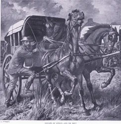 Escapar de Steyn e De Wit, ilustração de After Pretoria: The Guerilla War, 1902