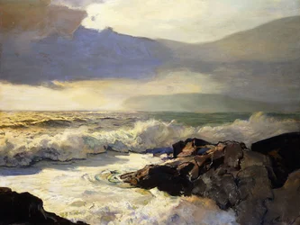 Nuvens de chuva e mar