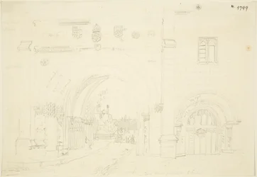 Abbey Gatehouse of Bristol Cathedral, Looking South (lápis sobre papel)