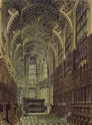 Henry a sétima capela, placa 8 de &39;Westminster Abbey&39;, gravada por J. Bluck (fl.1791-1831) pub. por Rudolph Ackermann (1764-1834) 1811 (aquatinta)