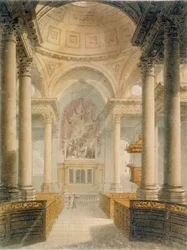 Interior da Igreja de St Stephen Walbrook, Cidade de Londres, 1810