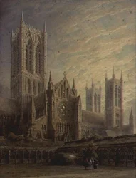 Catedral de Lincoln dos claustros, do século XIX