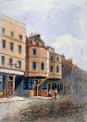 Vista da casa de Oliver Cromwell, Clements Lane, Westminster, Londres, c1840
