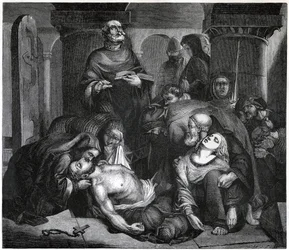O enterro de Harold na abadia de Waltham, 1847