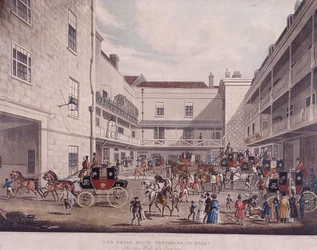 Treinadores do Royal Mail em Lad Lane, Londres, 1831
