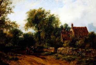Paisagem com figuras, c.1840 (óleo sobre tela)