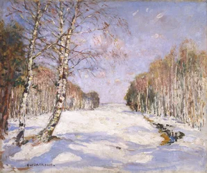 Sombras na neve, c.1890-1918 (óleo sobre tela)