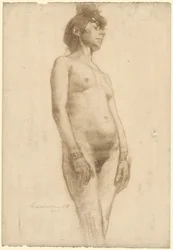 Mulher nua de pé, 1885.