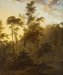 Paisagem italianizada com pescadores