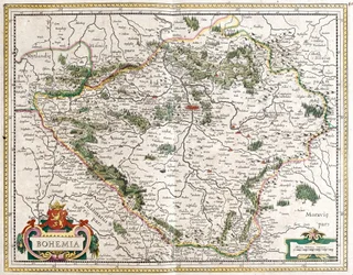 Mapa de Boheme (República Checa) (gravura