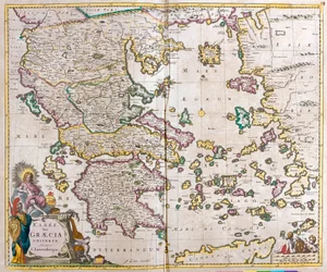 Mapa da Grécia (gravura