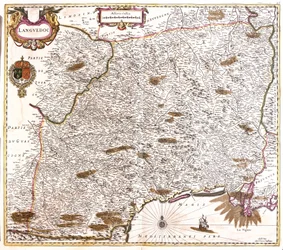 Mapa de Languedoc (França) (gravura