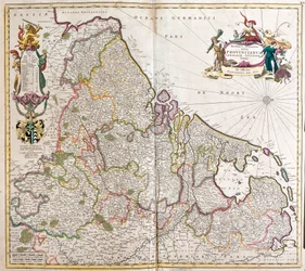 Mapa da Baixa Alemanha (Alemanha) (gravura