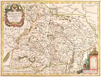 Mapa da Morávia (República Checa) (gravura