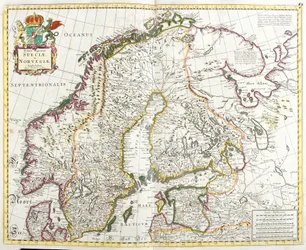 Mapa da Suécia e da Noruega (gravura
