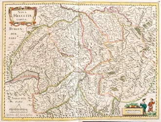 Mapa da Suíça (gravura