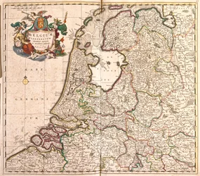 Mapa da Federação Belga (Bélgica) (gravura