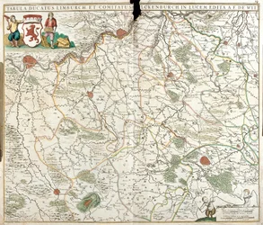 Mapa do Duche de Limburg (Bélgica) (gravura