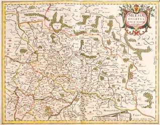 Mapa do Duche da Silésia (Alemanha e República Checa) (gravura