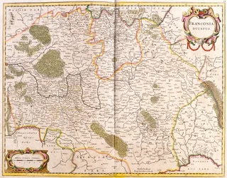 Mapa do Duque de Franconia (Alemanha) (gravura