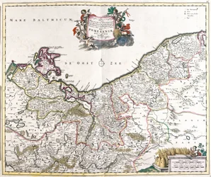 Mapa do Duque da Pomerânia (Polónia) (gravura