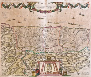 Mapa da Terra Santa (Israel, Palestina) (água-forte)