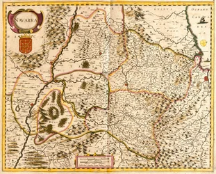 Mapa do Reino de Navarra (França) (gravura