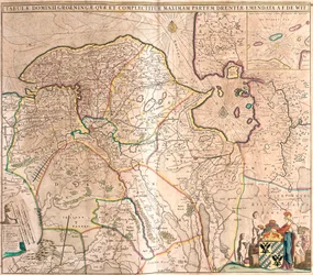 Mapa da Província de Groningen (Holanda) (gravura