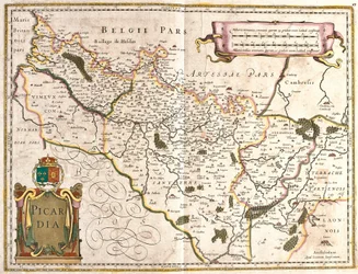 Mapa da Província da Picardia (França) (gravura