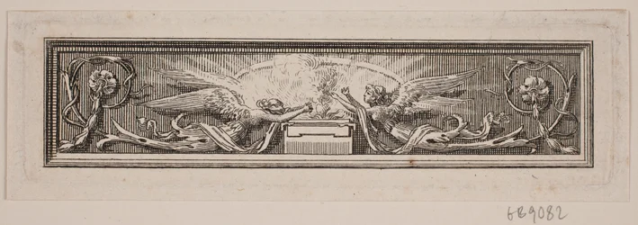 Ornamento com altar e dois anjos