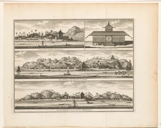 Três fortalezas em Ambon. Hila e o Forte Amsterdam / Novo templo mouro de Hila / Forte Rotterdam em Larike / O Pas Baguwala e a Fortaleza Middelburg (título no objeto)