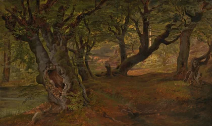 Vista da floresta de Bregentved, Sjaeeland, meados da década de 1830.