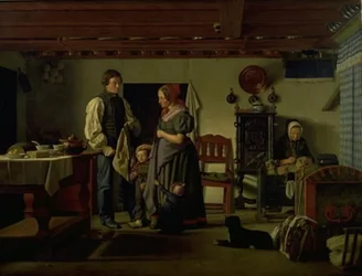 A despedida do reservista à família