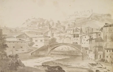 Viena, perto de Lyon. Pont Saint-Martin sobre floden Gére. TELEVISÃO. Priorado de Saint-Martin, s.t. Porte de la Rochette e slottet Pipet