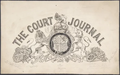 Design da página de rosto para The Court Journal, 1830-62.