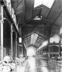 Um, coberto, corredor, de, les, Halles, mercado central, paris, c.1900